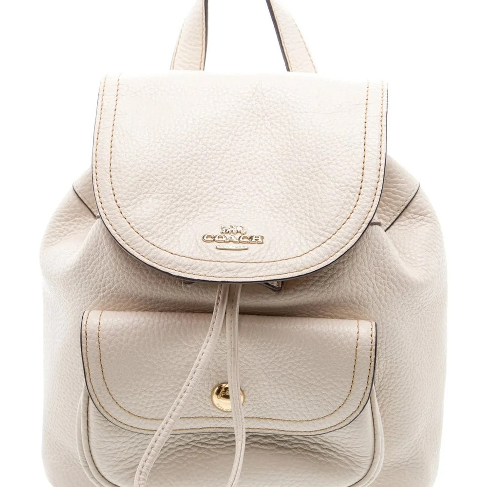 Coach Pennie Chalk Leather Backpack - Picture 1 of 7